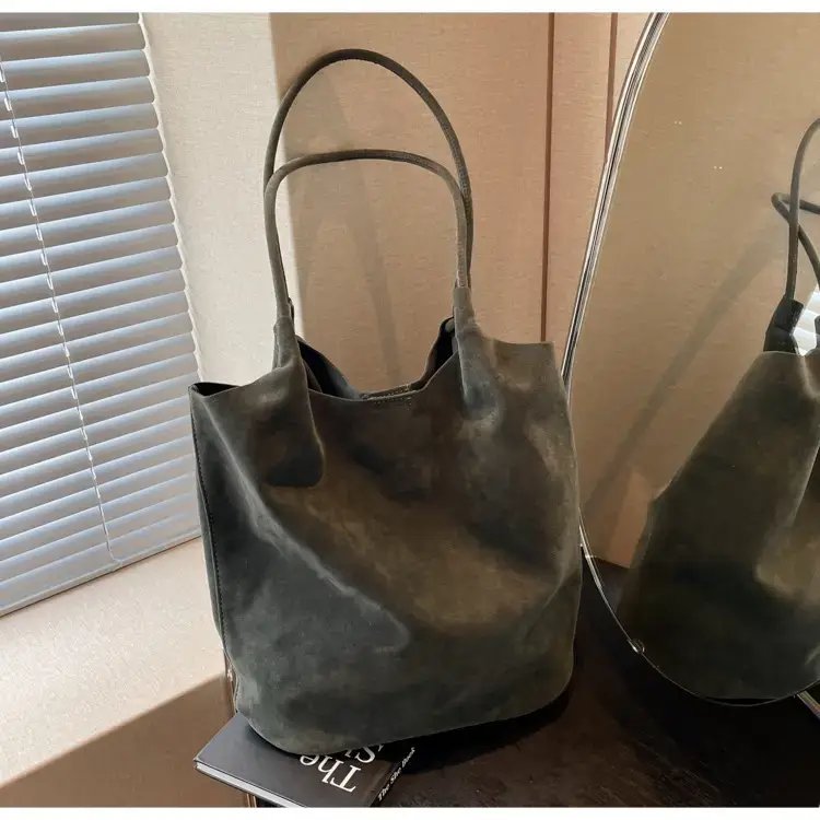 Women's Brown Suede Shoulder Bag Large Capacity 2024 — feature 18