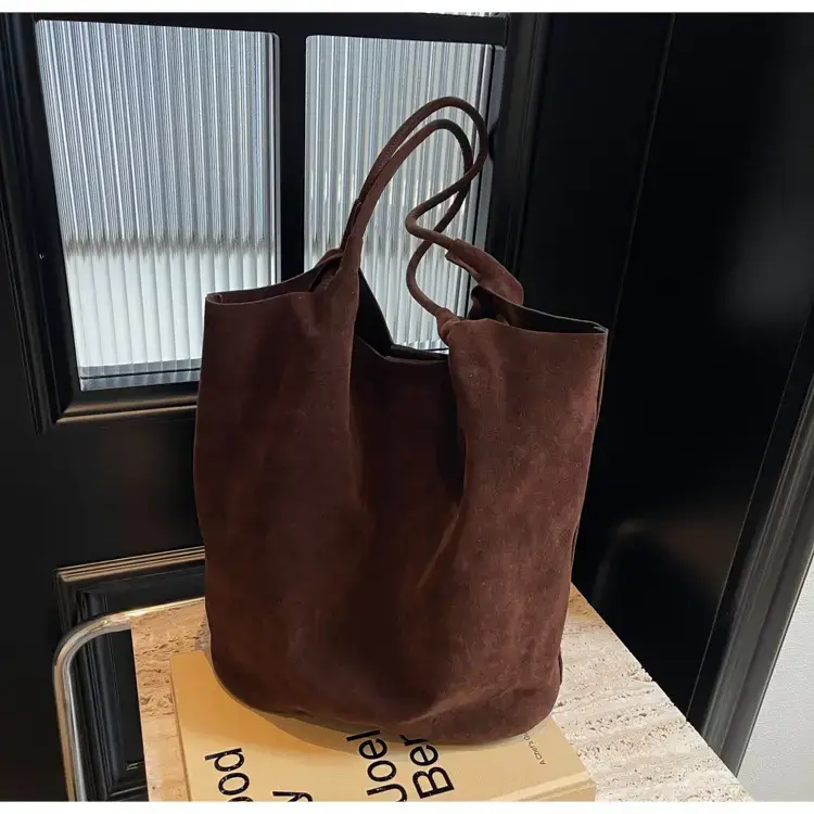 Women's Brown Suede Shoulder Bag Large Capacity 2024 — feature 21