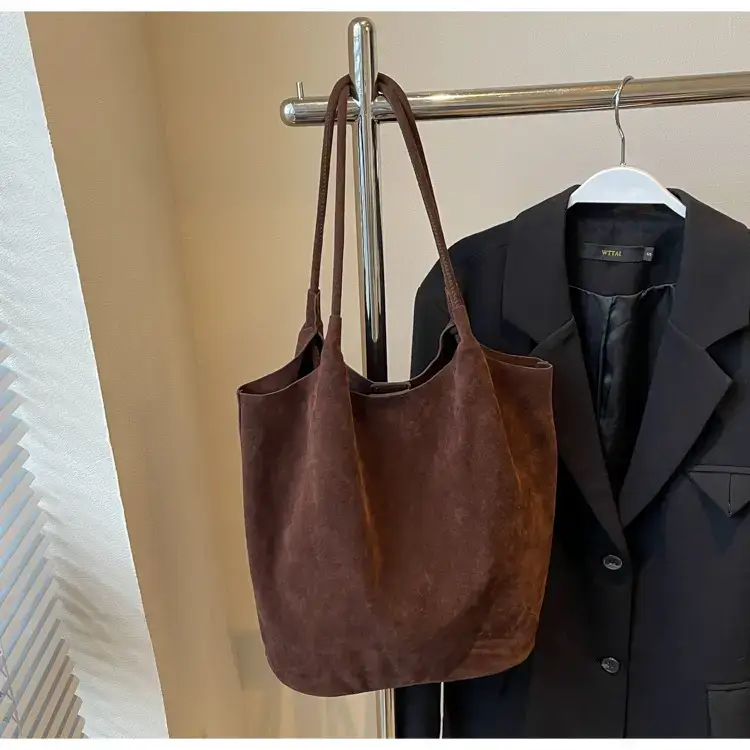 Women's Brown Suede Shoulder Bag Large Capacity 2024 — feature 29