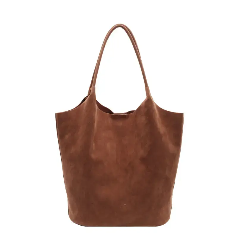 Women's Brown Suede Shoulder Bag Large Capacity 2024 - Image 3