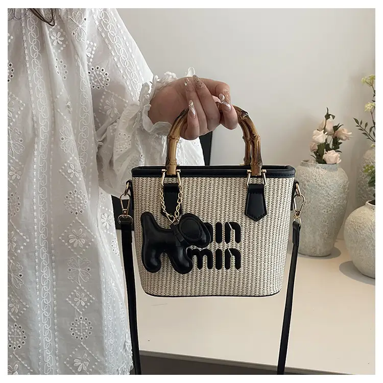 Women's Woven Handbag with Cat Design 2024 — feature 13