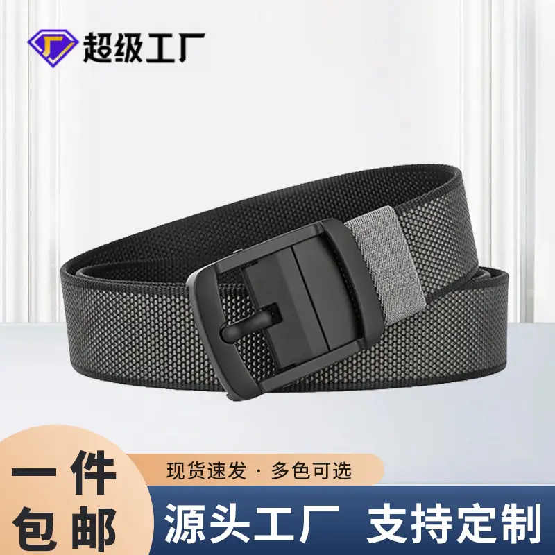 Men's Belt Alloy Swivel Buckle Canvas Trouser Belt Double-Sided - Image 4