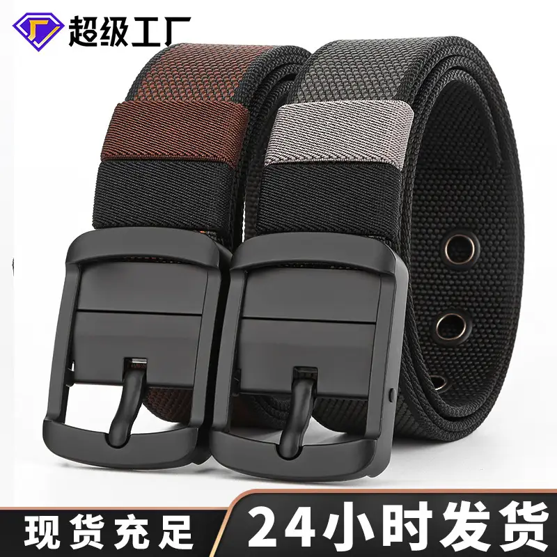 Men's Belt Alloy Swivel Buckle Canvas Trouser Belt Double-Sided - Image 5