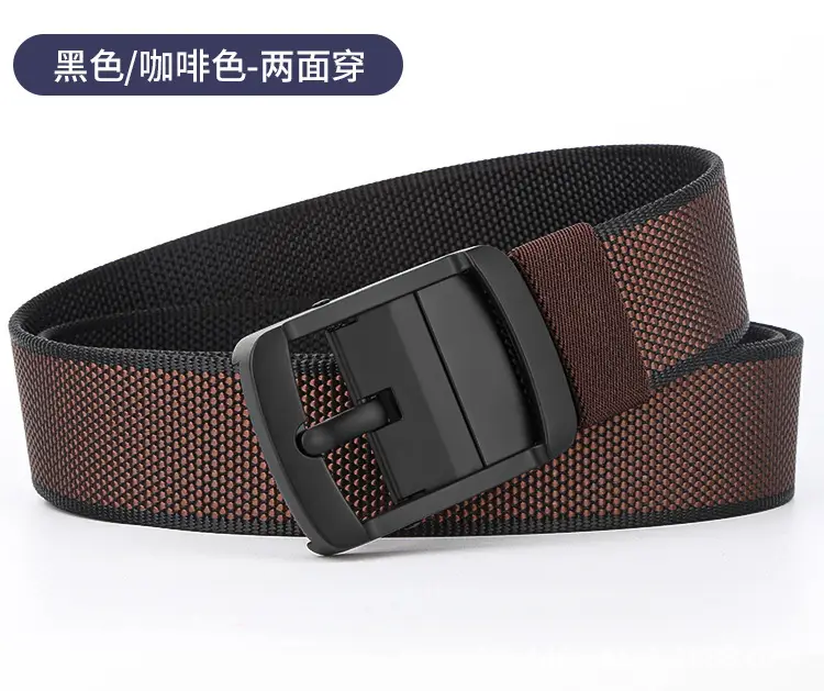 Men's Belt Alloy Swivel Buckle Canvas Trouser Belt Double-Sided — feature 15