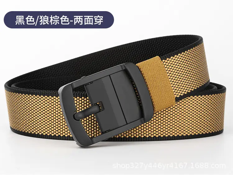 Men's Belt Alloy Swivel Buckle Canvas Trouser Belt Double-Sided — feature 16