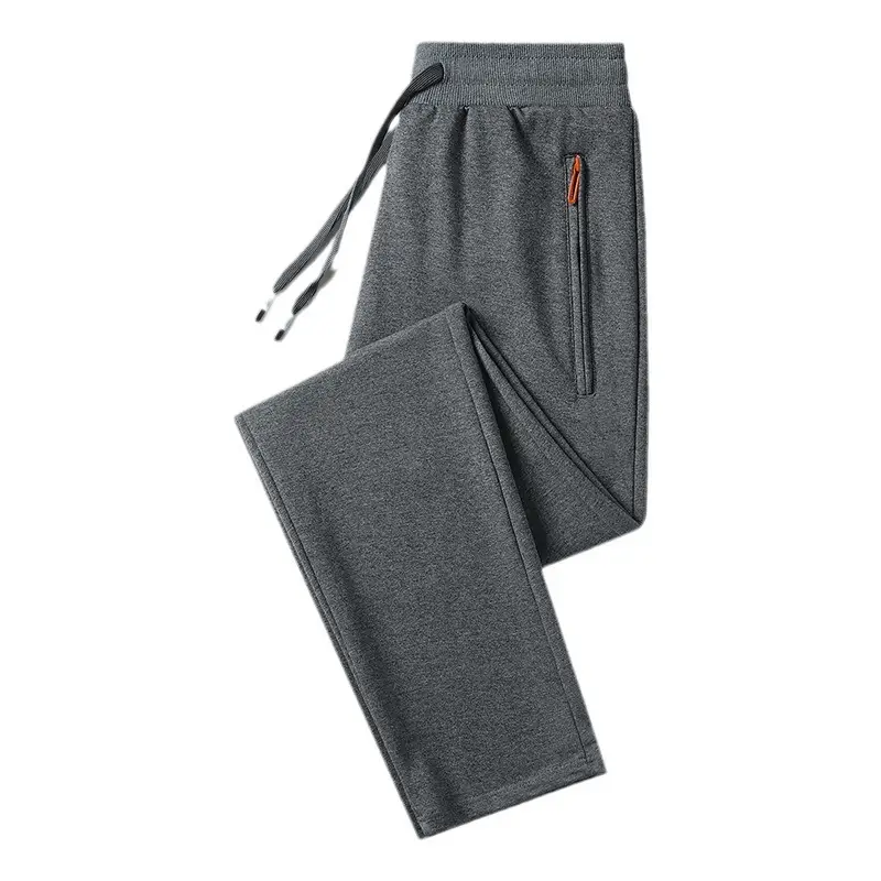 Pants Men's Spring and Autumn Pure Cotton Casual Pants Men's plus size Wide-legged Sweatpants Men's Loose Straight-legged Sports Pants