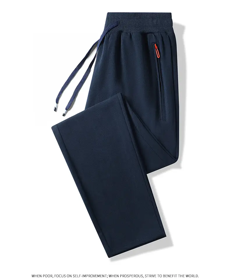 Pants Men's Spring and Autumn Pure Cotton Casual Pants Men's plus size Wide-legged Sweatpants Men's Loose Straight-legged Sports Pants — feature 11