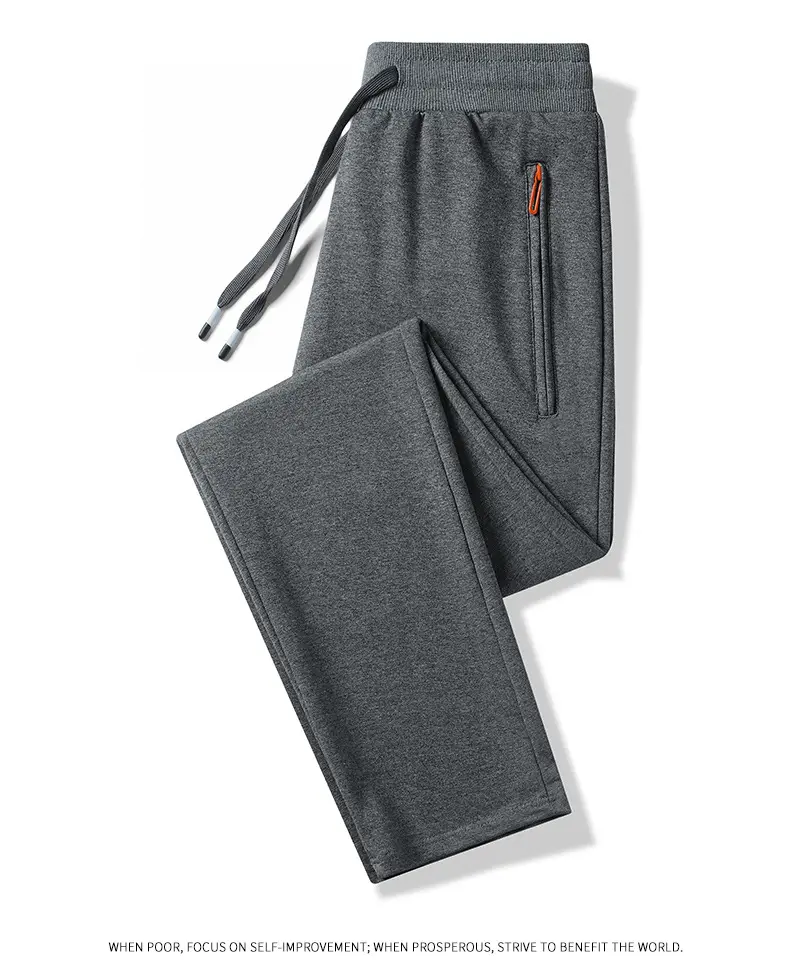 Pants Men's Spring and Autumn Pure Cotton Casual Pants Men's plus size Wide-legged Sweatpants Men's Loose Straight-legged Sports Pants — feature 12