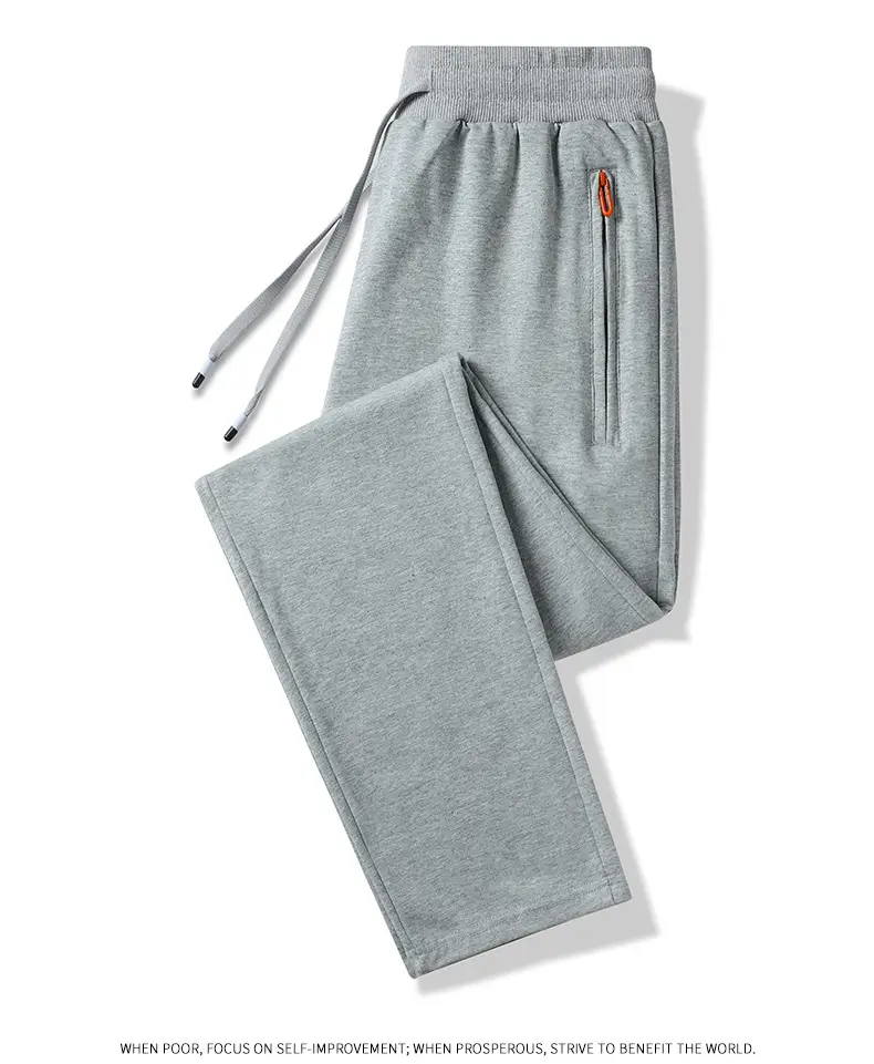 Pants Men's Spring and Autumn Pure Cotton Casual Pants Men's plus size Wide-legged Sweatpants Men's Loose Straight-legged Sports Pants — feature 13