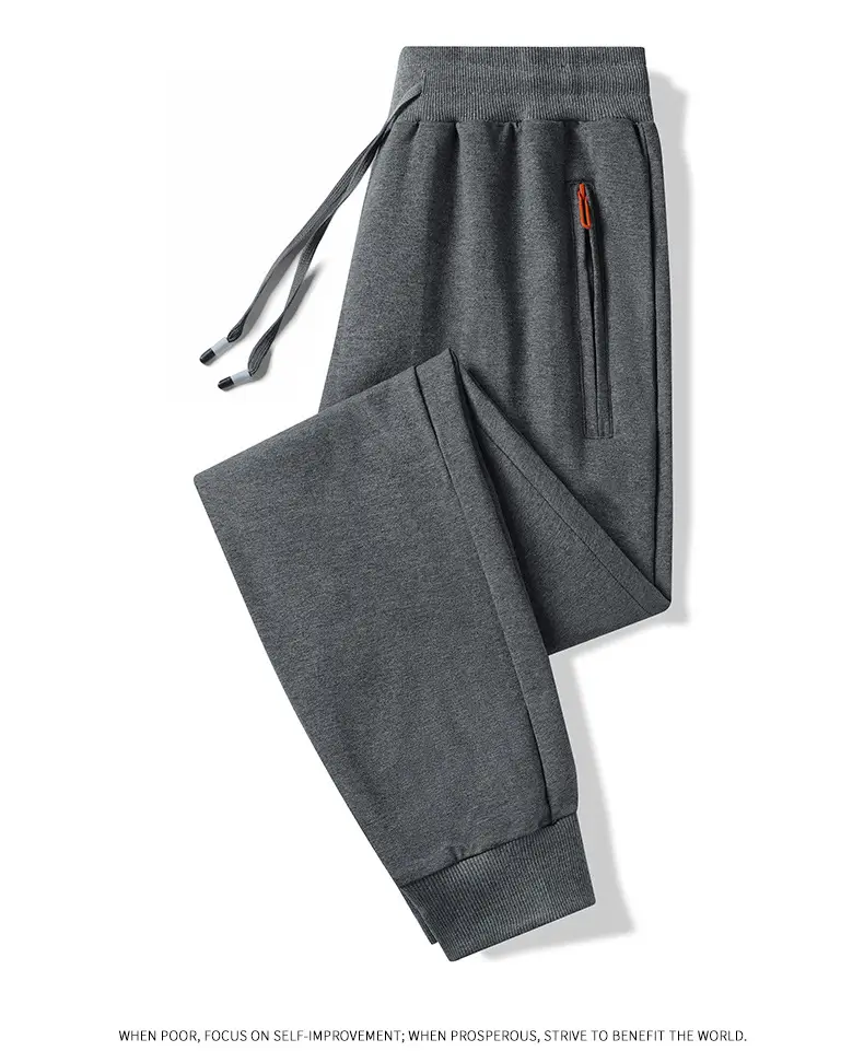 Pants Men's Spring and Autumn Pure Cotton Casual Pants Men's plus size Wide-legged Sweatpants Men's Loose Straight-legged Sports Pants — feature 16