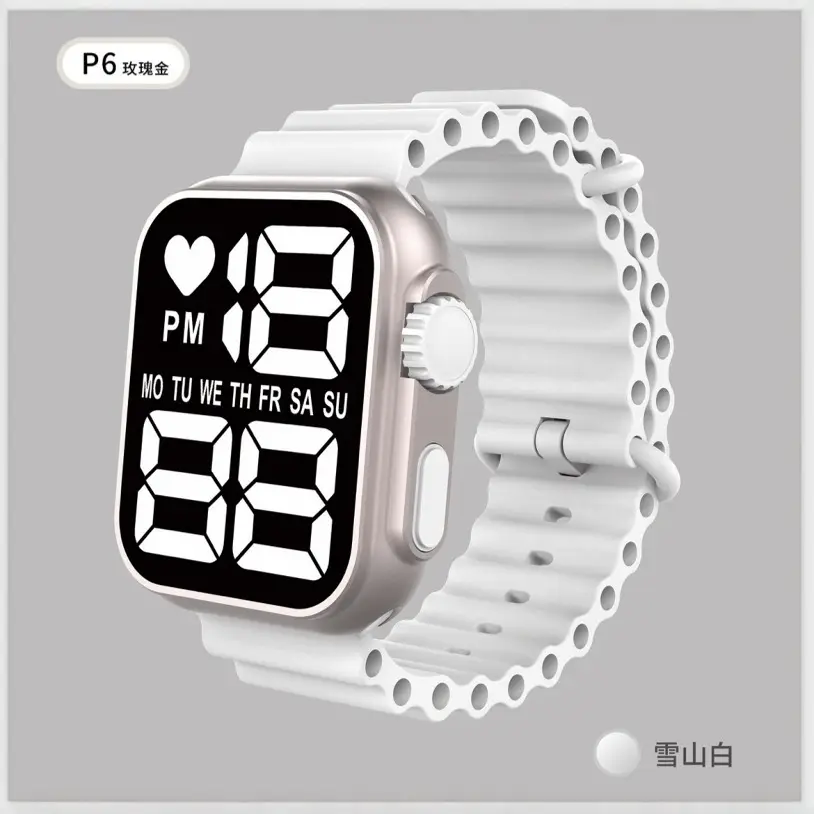 Digital Watch Rose Gold Black Band 88:30 PM - Image 12