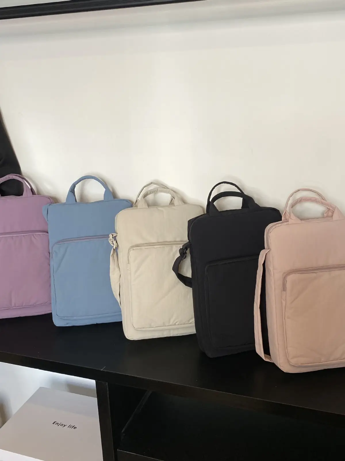 Women's Pink Nylon Shoulder Bag Large Capacity Commuter - Image 10