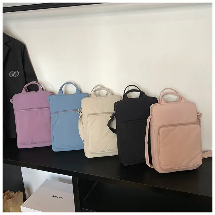 Women's Pink Nylon Shoulder Bag Large Capacity Commuter — feature 1