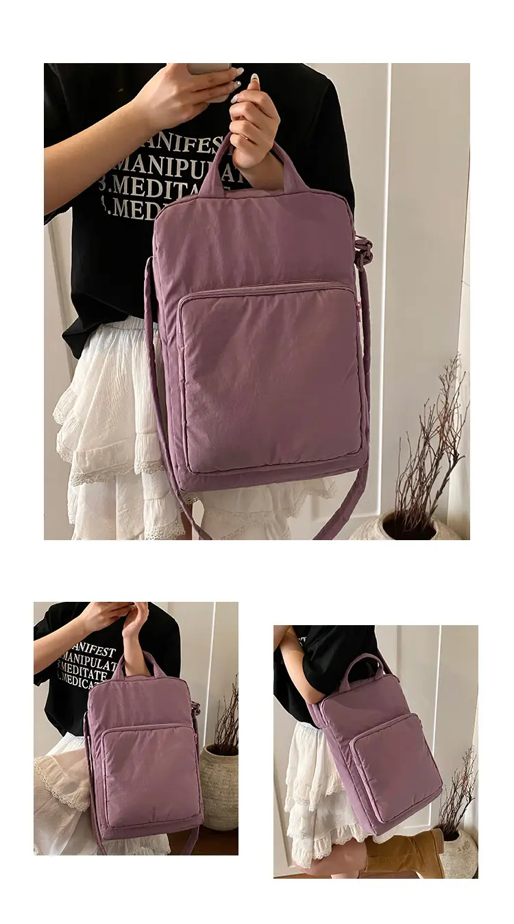 Women's Pink Nylon Shoulder Bag Large Capacity Commuter — feature 10