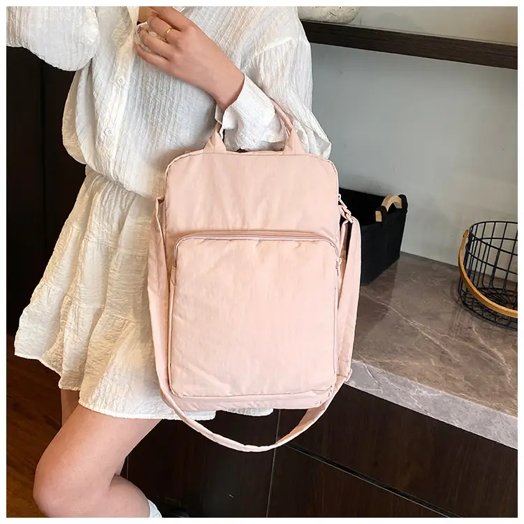 Women's Pink Nylon Shoulder Bag Large Capacity Commuter — feature 16