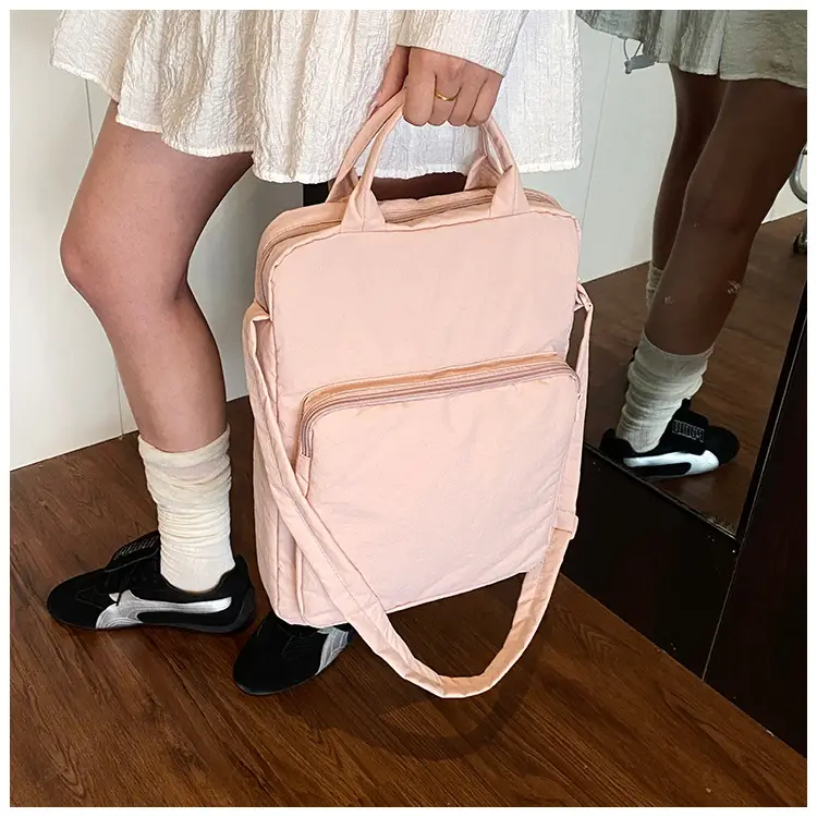 Women's Pink Nylon Shoulder Bag Large Capacity Commuter — feature 17