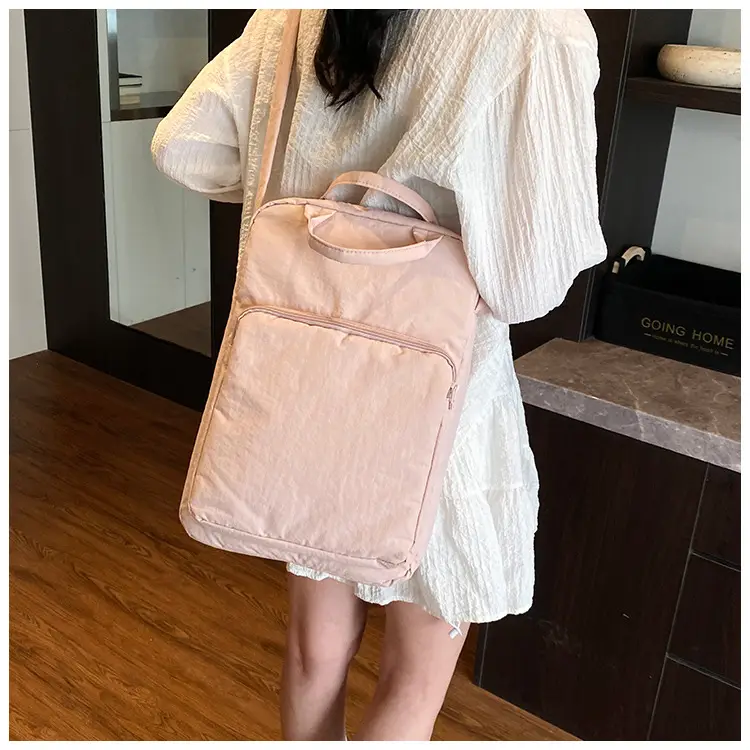 Women's Pink Nylon Shoulder Bag Large Capacity Commuter — feature 18