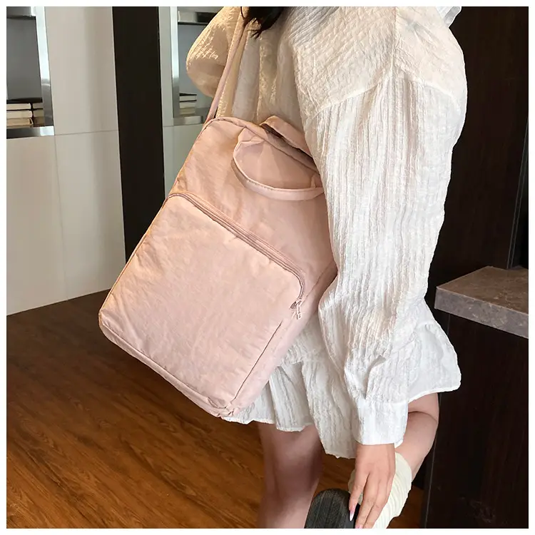 Women's Pink Nylon Shoulder Bag Large Capacity Commuter — feature 19