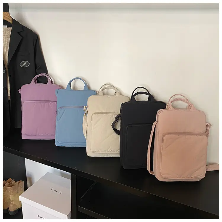 Women's Pink Nylon Shoulder Bag Large Capacity Commuter — feature 2