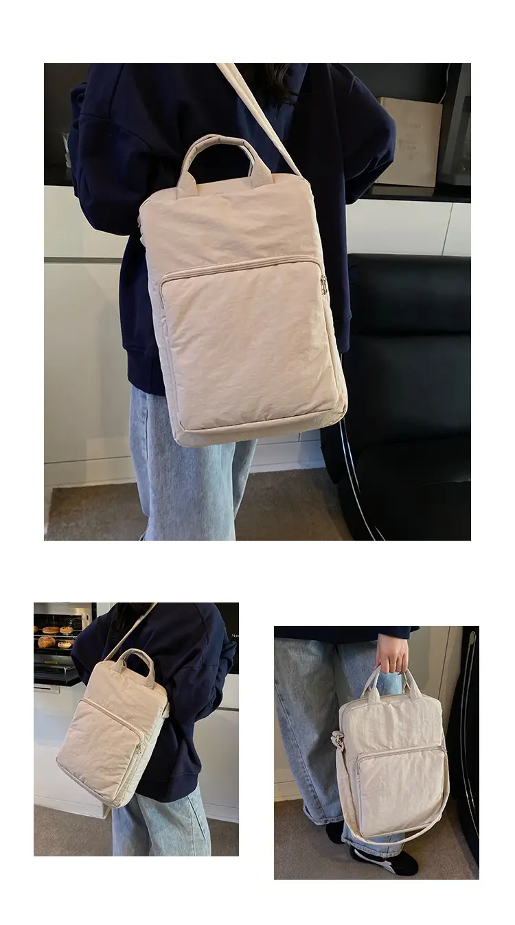 Women's Pink Nylon Shoulder Bag Large Capacity Commuter — feature 5