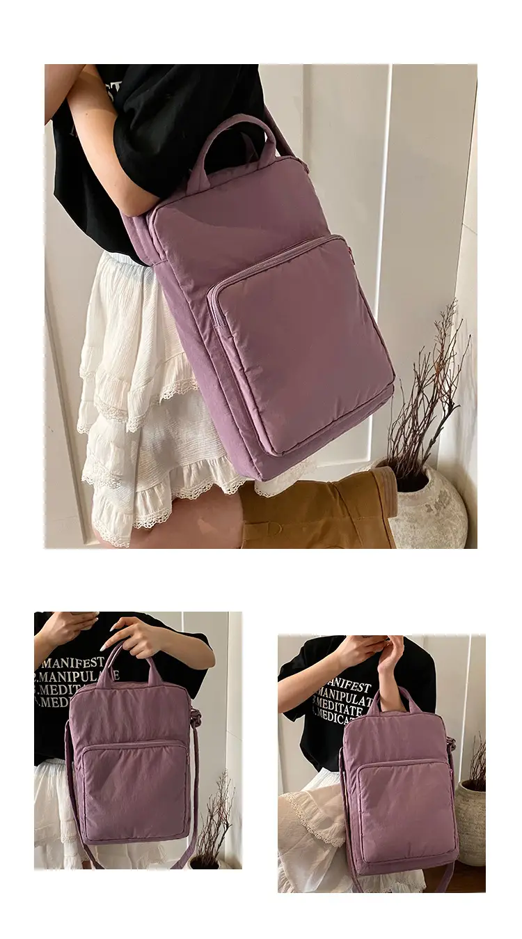 Women's Pink Nylon Shoulder Bag Large Capacity Commuter — feature 9