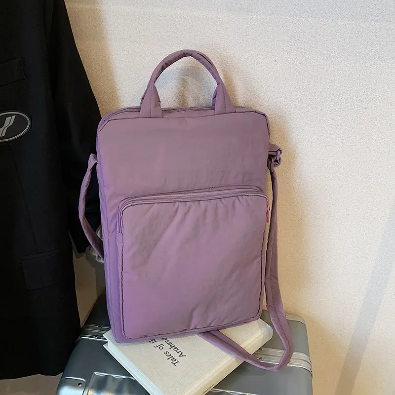 Women's Pink Nylon Shoulder Bag Large Capacity Commuter - Image 4