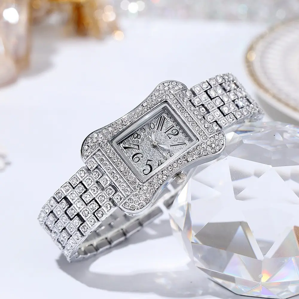 Square Luxury Diamond Watch for Women - Image 2
