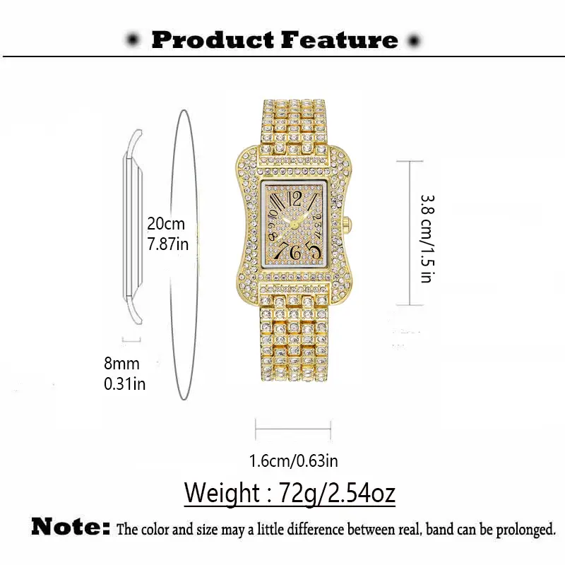 Square Luxury Diamond Watch for Women — feature 9
