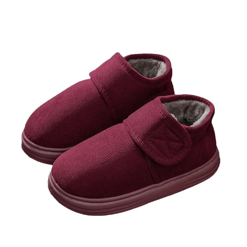 Women's High-top Cotton Slippers Women's Outfit Winter Indoor Household Warm Cotton Shoes with Heel for the Elderly Autumn and Winter Thick Sole - Image 12