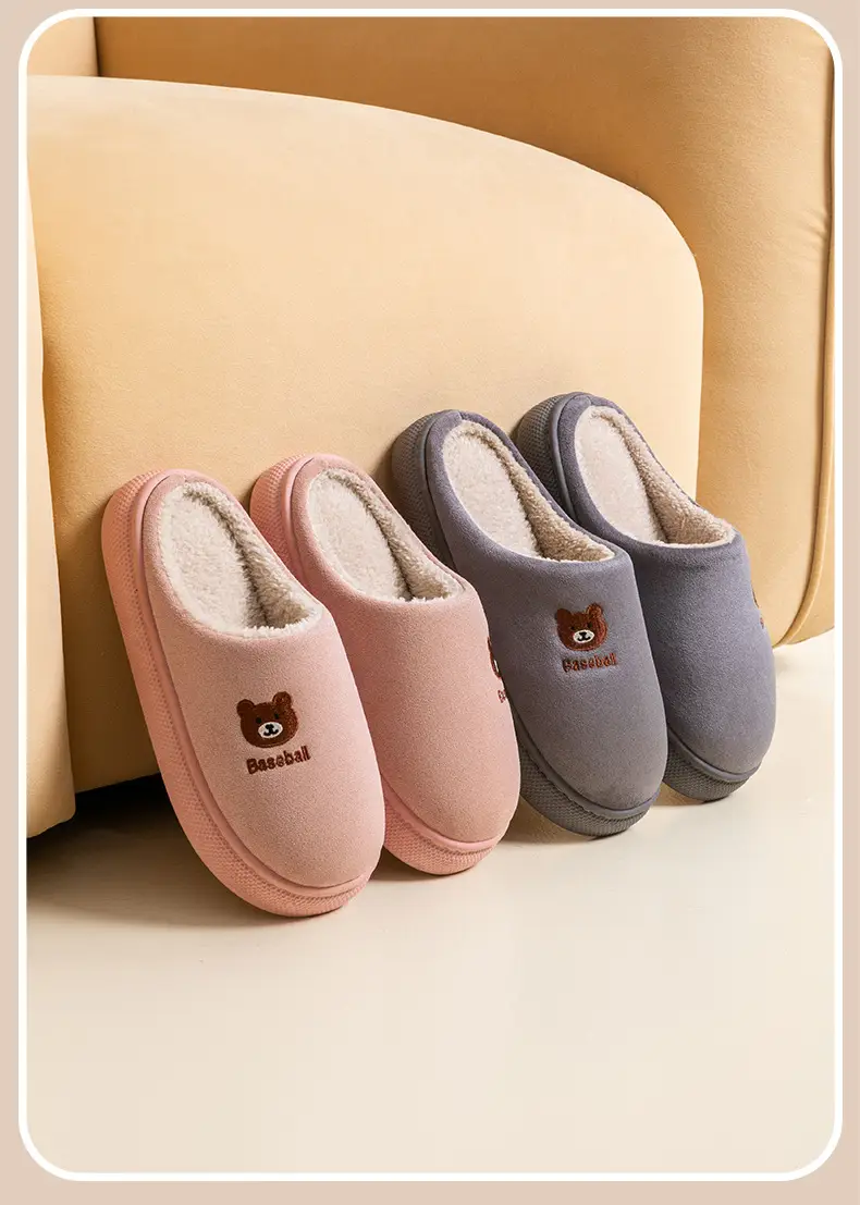 Bear Shaped Cotton Slippers for Women Warm Indoor Winter — feature 24