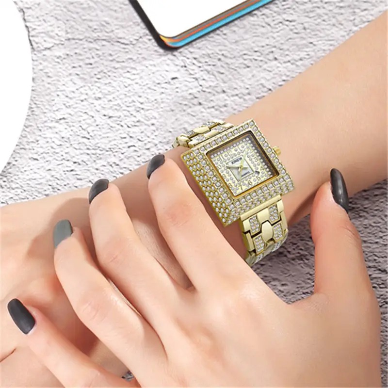 Gold Diamond Watch for Women Luxury Quartz Gift - Image 5