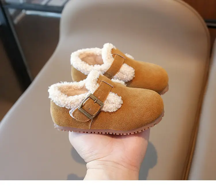 Girls' Soft Leather Baby Shoes Brown Winter — feature 10