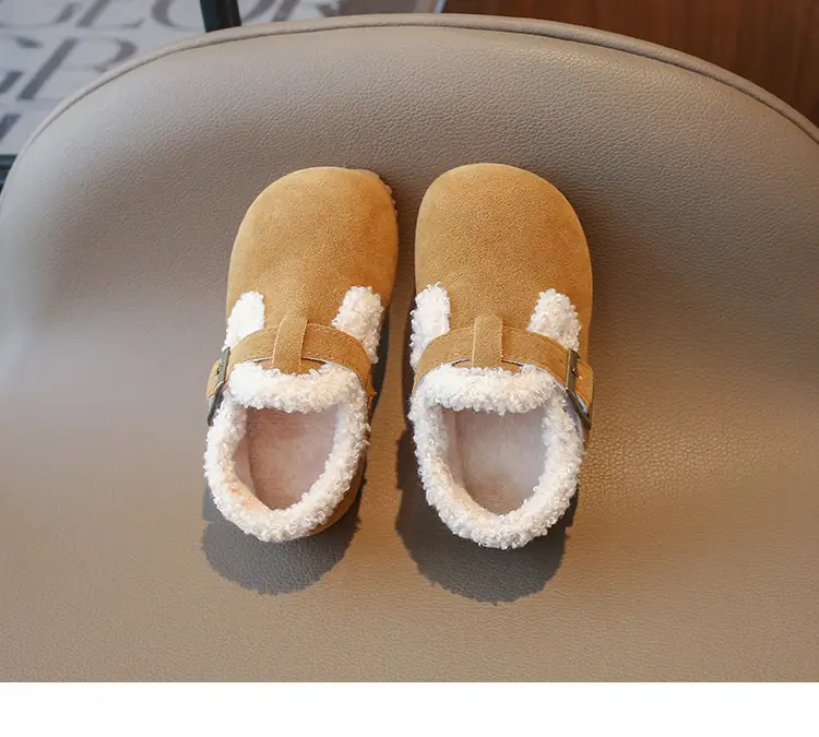 Girls' Soft Leather Baby Shoes Brown Winter — feature 11