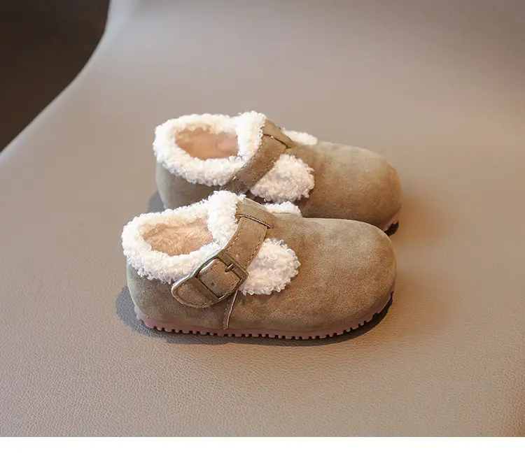 Girls' Soft Leather Baby Shoes Brown Winter — feature 15
