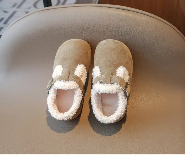Girls' Soft Leather Baby Shoes Brown Winter — feature 16