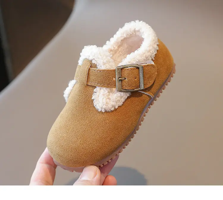 Girls' Soft Leather Baby Shoes Brown Winter — feature 17