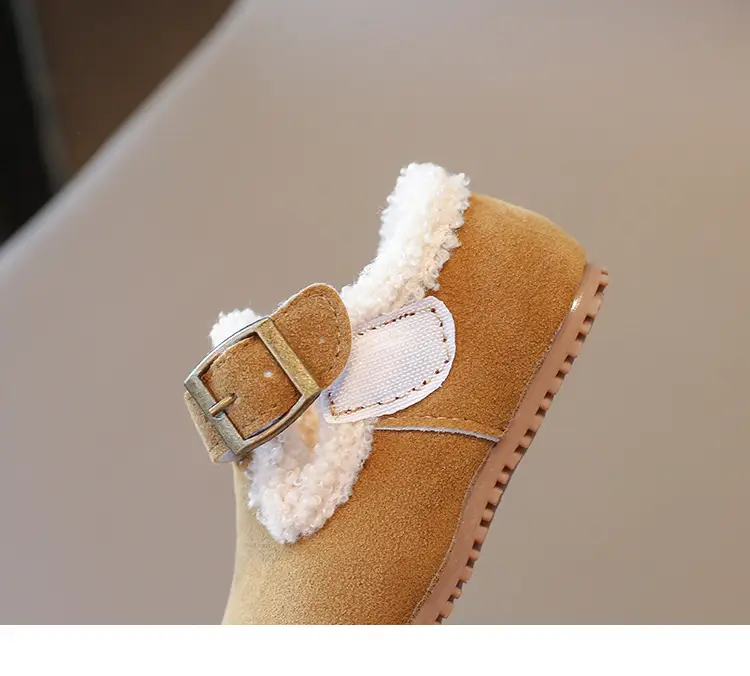 Girls' Soft Leather Baby Shoes Brown Winter — feature 20