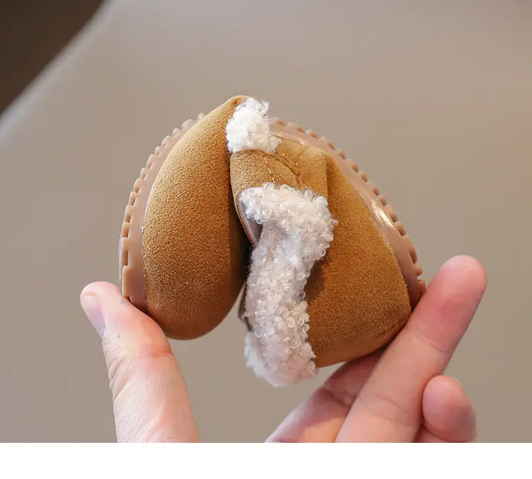 Girls' Soft Leather Baby Shoes Brown Winter — feature 23