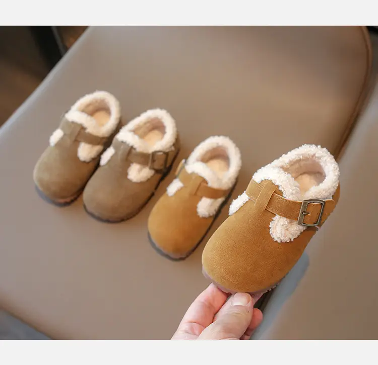 Girls' Soft Leather Baby Shoes Brown Winter — feature 7