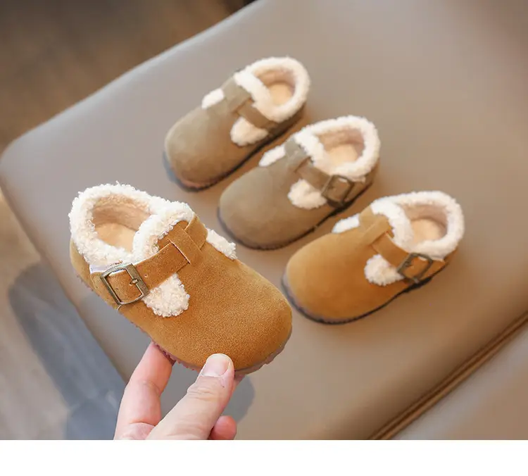 Girls' Soft Leather Baby Shoes Brown Winter — feature 8