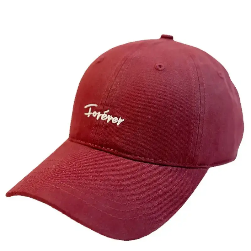 Korean-style Embroidered Baseball Cap Brown Pink - Image 12