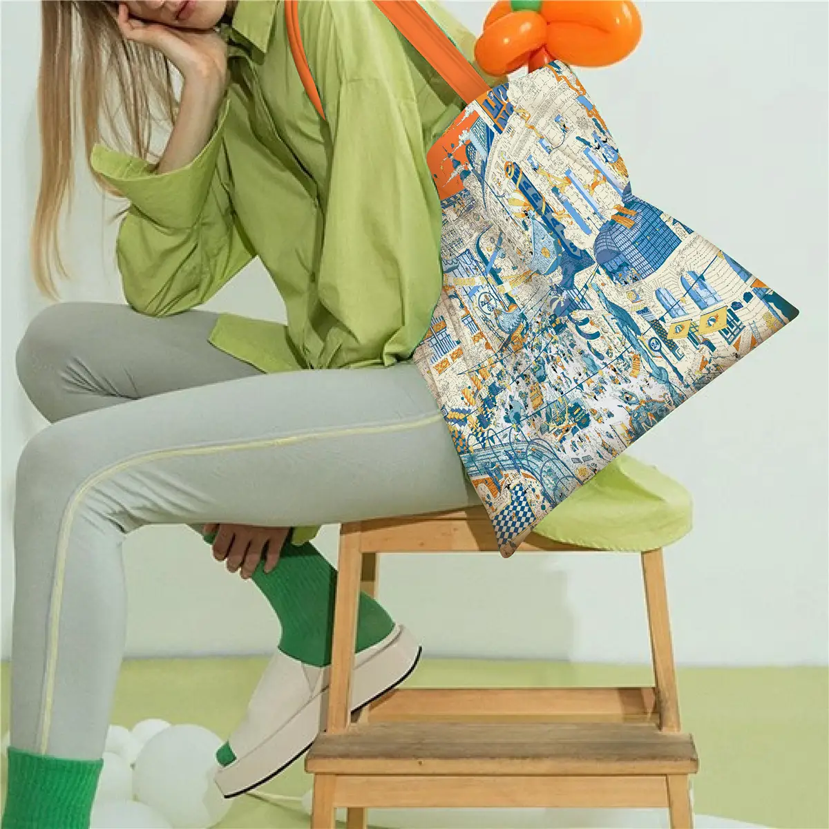 Paris City Canvas Bag Women's Handbag 40x40cm - Image 6