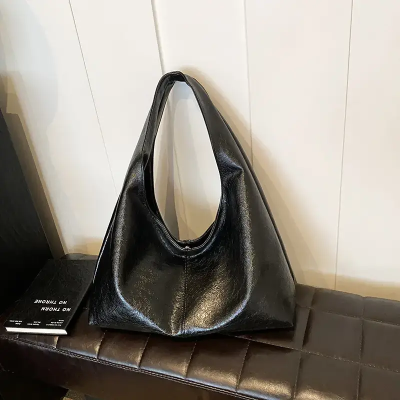 Vintage Korean Style Black Tote Bag for Women - Image 8