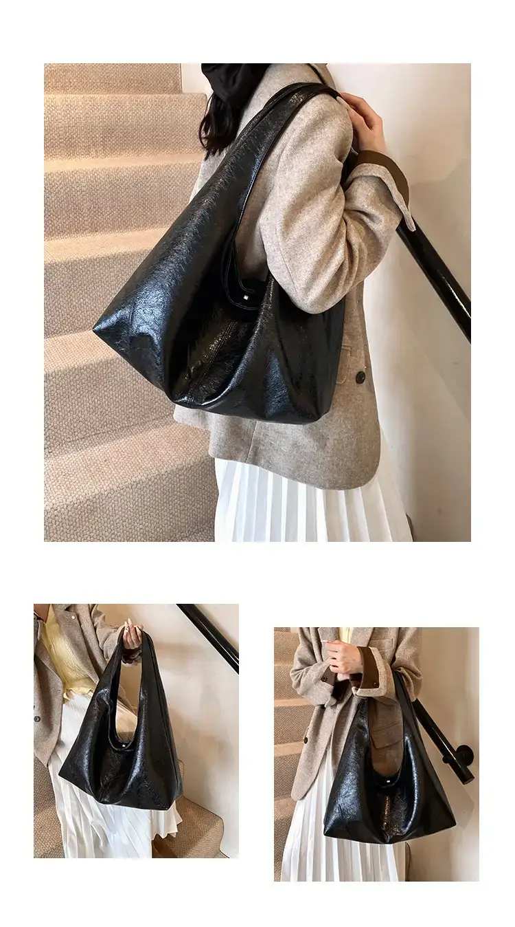 Vintage Korean Style Black Tote Bag for Women — feature 7