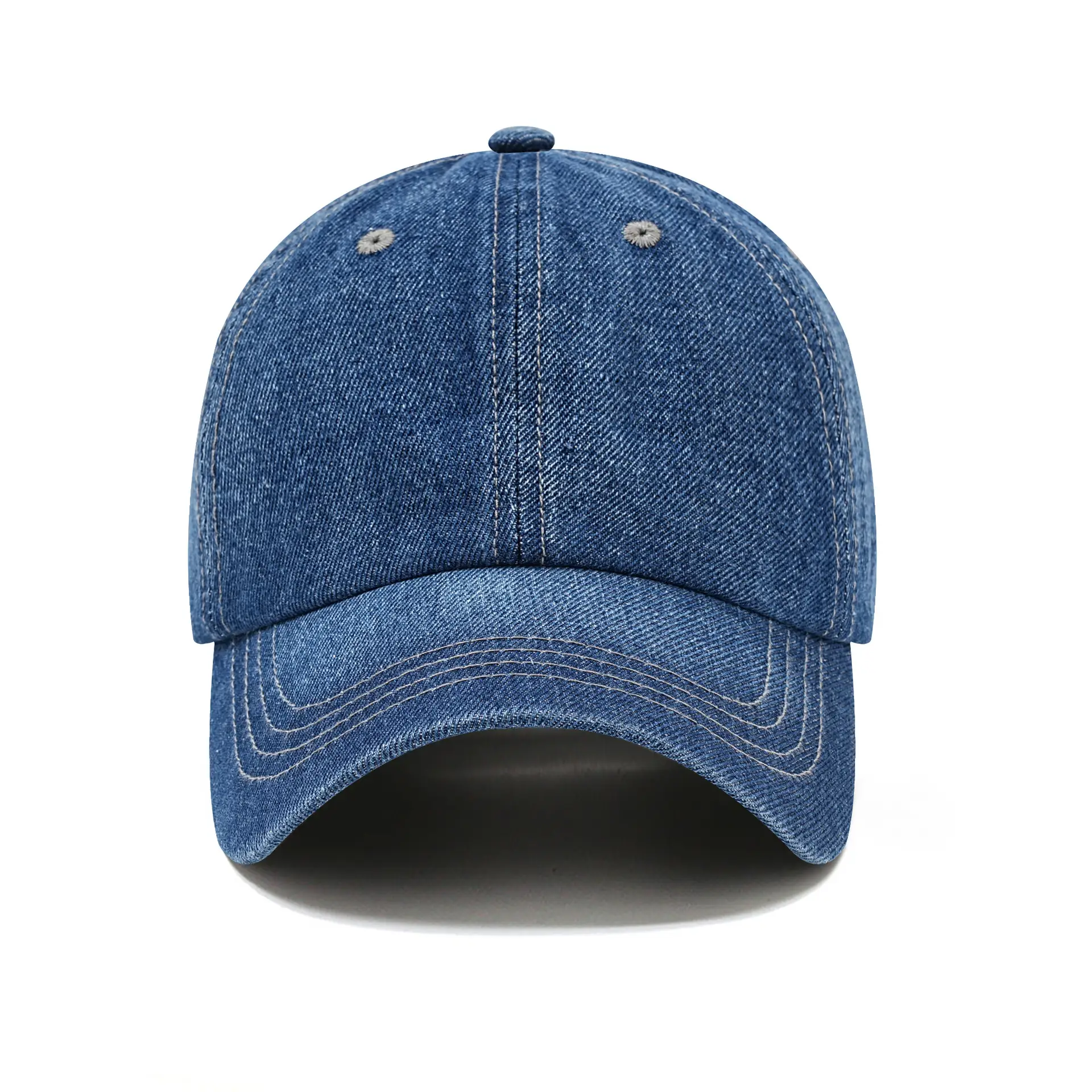 Men Denim Baseball Cap Blue Distressed Sun Hat - Image 6