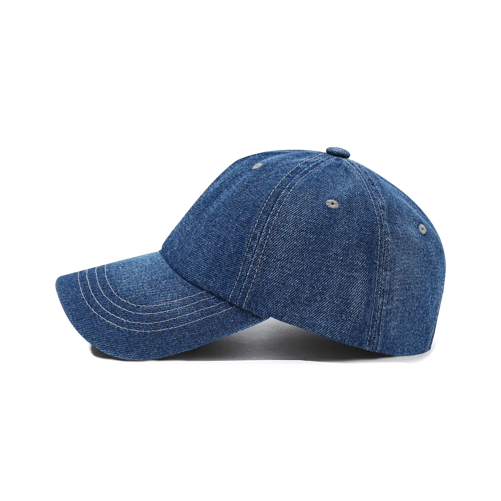 Men Denim Baseball Cap Blue Distressed Sun Hat - Image 7