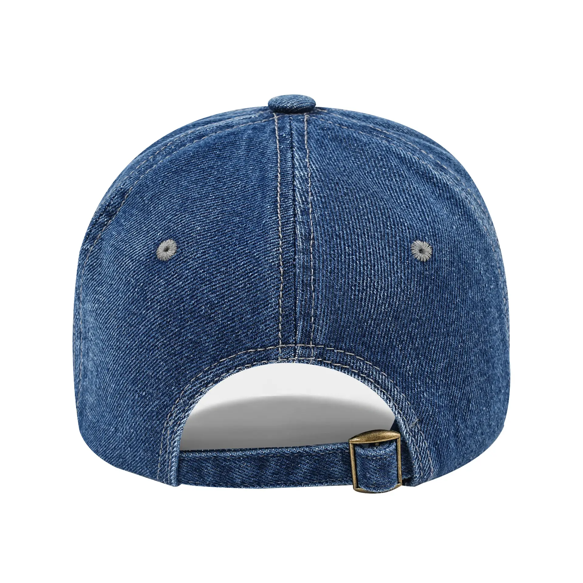 Men Denim Baseball Cap Blue Distressed Sun Hat - Image 8