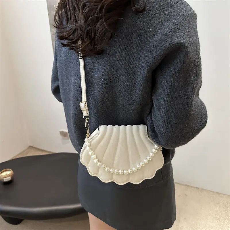 Women's Pearl Embellished Shoulder Bag White - Image 8