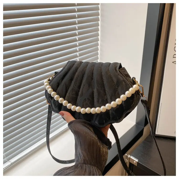 Women's Pearl Embellished Shoulder Bag White — feature 13