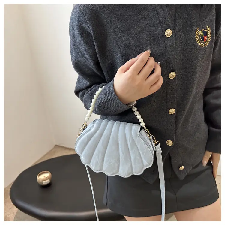 Women's Pearl Embellished Shoulder Bag White — feature 16